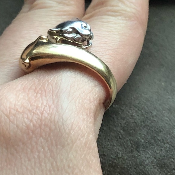 14k double panther ring - Picture 12 of 15
